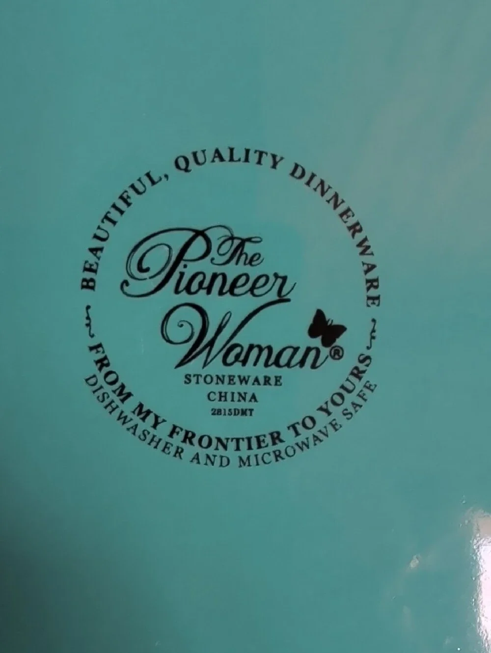 2 The Pioneer Woman, Turquoise Floral Ceramic Dinner & Salad Plates.🌟